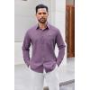 COOFANDY Mens Button Down Shirt Casual Untucked Shirts Long Sleeve Dress Shirt with Pocket(Deep Purple)