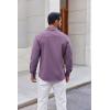 COOFANDY Mens Button Down Shirt Casual Untucked Shirts Long Sleeve Dress Shirt with Pocket(Deep Purple)