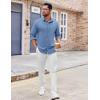 COOFANDY Mens Button Down Shirt Casual Untucked Shirts Long Sleeve Dress Shirt with Pocket(Denim Blue)