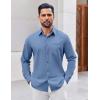 COOFANDY Mens Button Down Shirt Casual Untucked Shirts Long Sleeve Dress Shirt with Pocket(Denim Blue)