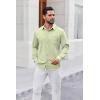 COOFANDY Mens Button Down Shirt Casual Untucked Shirts Long Sleeve Dress Shirt with Pocket(Light Green)
