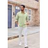 COOFANDY Mens Button Down Shirt Casual Untucked Shirts Long Sleeve Dress Shirt with Pocket(Light Green)