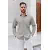 COOFANDY Mens Button Down Shirt Casual Untucked Shirts Long Sleeve Dress Shirt with Pocket(Light Grey)