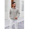 COOFANDY Mens Button Down Shirt Casual Untucked Shirts Long Sleeve Dress Shirt with Pocket(Light Grey)