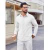 COOFANDY Mens Button Down Shirt Casual Untucked Shirts Long Sleeve Dress Shirt with Pocket(White)