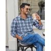 COOFANDY Mens Button Down Shirt Cotton Long Sleeves Dress Shirt Wrinkle Free Casual Plaid Shirt(Black Blue Plaid)
