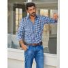 COOFANDY Mens Button Down Shirt Cotton Long Sleeves Dress Shirt Wrinkle Free Casual Plaid Shirt(Blue Gingham)