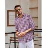 COOFANDY Mens Button Down Shirt Cotton Long Sleeves Dress Shirt Wrinkle Free Casual Plaid Shirt(Blue Red Gingham)