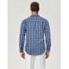 COOFANDY Mens Button Down Shirt Cotton Long Sleeves Dress Shirt Wrinkle Free Casual Plaid Shirt(Navy Blue Green Plaid)