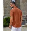 COOFANDY Men’s Button Down Shirts Casual Short Sleeve Linen Shirt Summer Beach Top with Pocket(Caramel)