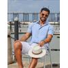 COOFANDY Men’s Button Down Shirts Casual Short Sleeve Linen Shirt Summer Beach Top with Pocket(Light Blue)