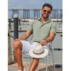 COOFANDY Men’s Button Down Shirts Casual Short Sleeve Linen Shirt Summer Beach Top with Pocket(Sage Green)