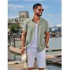 COOFANDY Men’s Button Down Shirts Casual Short Sleeve Linen Shirt Summer Beach Top with Pocket(Sage Green)