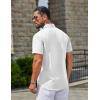 COOFANDY Men’s Button Down Shirts Casual Short Sleeve Linen Shirt Summer Beach Top with Pocket(White)