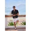 COOFANDY Mens Button Down Shirts Short Sleeve Casual Linen Shirts for Men Summer Beach Wedding Shirt(Black)