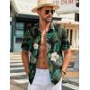 COOFANDY Mens Button Down Shirts Short Sleeve Casual Shirt Summer Beach Wedding Shirts(Black – Floral)