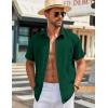 COOFANDY Mens Button Down Shirts Short Sleeve Casual Shirt Summer Beach Wedding Shirts(Bright Green)