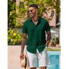 COOFANDY Mens Button Down Shirts Short Sleeve Casual Shirt Summer Beach Wedding Shirts(Bright Green)