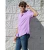 COOFANDY Mens Button Down Shirts Short Sleeve Casual Shirt Summer Beach Wedding Shirts(Lavender)