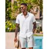 COOFANDY Mens Button Down Shirts Short Sleeve Casual Shirt Summer Beach Wedding Shirts(White)
