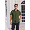 COOFANDY Mens Button Down Shirts Short Sleeve Casual Shirt Summer Untucked Dress Shirts(Army Green)