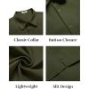 COOFANDY Mens Button Down Shirts Short Sleeve Casual Shirt Summer Untucked Dress Shirts(Army Green)