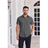 COOFANDY Mens Button Down Shirts Short Sleeve Casual Shirt Summer Untucked Dress Shirts(Dark Gray)