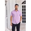 COOFANDY Mens Button Down Shirts Short Sleeve Casual Shirt Summer Untucked Dress Shirts(Lavender)