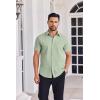 COOFANDY Mens Button Down Shirts Short Sleeve Casual Shirt Summer Untucked Dress Shirts(Light Green)
