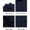 COOFANDY Mens Button Down Shirts Short Sleeve Casual Shirt Summer Untucked Dress Shirts(Navy Blue)