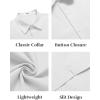 COOFANDY Mens Button Down Shirts Short Sleeve Casual Shirt Summer Untucked Dress Shirts(White)