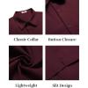 COOFANDY Mens Button Down Shirts Short Sleeve Casual Shirt Summer Untucked Dress Shirts(Wine Red)