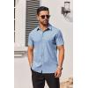 COOFANDY Men’s Button Down Shirts Short Sleeve Casual Summer Beach Shirts Vacation Wedding Shirts(Geometric Blue)