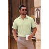COOFANDY Men’s Button Down Shirts Short Sleeve Casual Summer Beach Shirts Vacation Wedding Shirts(Light Green)