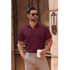 COOFANDY Men’s Button Down Shirts Short Sleeve Casual Summer Beach Shirts Vacation Wedding Shirts(Wine Red)