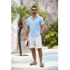 COOFANDY Mens Button Down Short Sleeve Shirt Casual Beach Shirt Summer Vacation Textured Shirts(Beau Blue)
