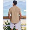 COOFANDY Mens Button Down Short Sleeve Shirt Casual Beach Shirt Summer Vacation Textured Shirts(Khaki)