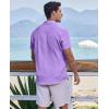 COOFANDY Mens Button Down Short Sleeve Shirt Casual Beach Shirt Summer Vacation Textured Shirts(Light Purple)