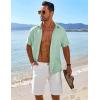 COOFANDY Mens Button Down Short Sleeve Shirt Casual Beach Shirt Summer Vacation Textured Shirts(Mint Green)