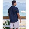 COOFANDY Mens Button Down Short Sleeve Shirt Casual Beach Shirt Summer Vacation Textured Shirts(Navy Blue)