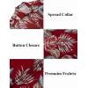 COOFANDY Mens Button Down Short Sleeve Shirt Casual Beach Shirt Summer Vacation Textured Shirts(Red – Tropical Leaf)