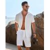 COOFANDY Mens Button Down Short Sleeve Shirt Casual Beach Shirt Summer Vacation Textured Shirts(White)