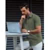 COOFANDY Mens Button Down Short Sleeve Shirt Casual Dress Shirt Untucked Summer Shirts with Pocket(Army Green)