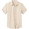 COOFANDY Mens Button Down Short Sleeve Shirt Casual Dress Shirt Untucked Summer Shirts with Pocket(Beige)