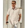 COOFANDY Mens Button Down Short Sleeve Shirt Casual Dress Shirt Untucked Summer Shirts with Pocket(Beige)