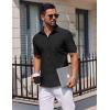 COOFANDY Mens Button Down Short Sleeve Shirt Casual Dress Shirt Untucked Summer Shirts with Pocket(Black)