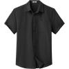 COOFANDY Mens Button Down Short Sleeve Shirt Casual Dress Shirt Untucked Summer Shirts with Pocket(Black)