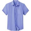 COOFANDY Mens Button Down Short Sleeve Shirt Casual Dress Shirt Untucked Summer Shirts with Pocket(Denim Blue)