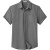 COOFANDY Mens Button Down Short Sleeve Shirt Casual Dress Shirt Untucked Summer Shirts with Pocket(Gray)