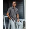 COOFANDY Mens Button Down Short Sleeve Shirt Casual Dress Shirt Untucked Summer Shirts with Pocket(Gray)